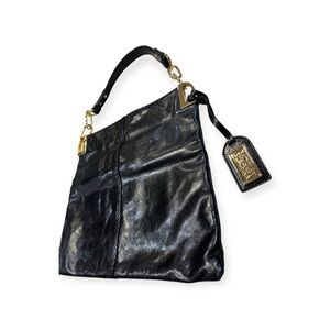 Badgley Mischka black leather shoulder bag